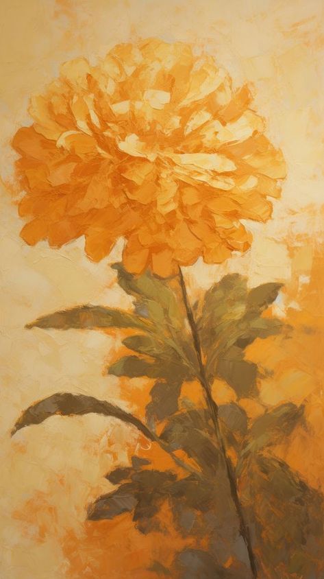 Marigold Flower Art, Marigold Flower Painting, Marigold Flower Aesthetic, Marigold Drawing, Marigold Aesthetic, Marigold Painting, Marigold Plant, Marigold Art, Crayon Box