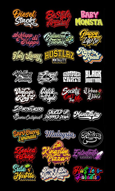 Streetwear Font Design, Street Wear Brand Name Ideas, Clothing Brand Fonts, Street Wear Logo Design, Fashion Brand Logo Design Ideas, Streetwear Logo Ideas, Clothing Typography, Clothing Brand Logo Ideas, Urban Logo Design