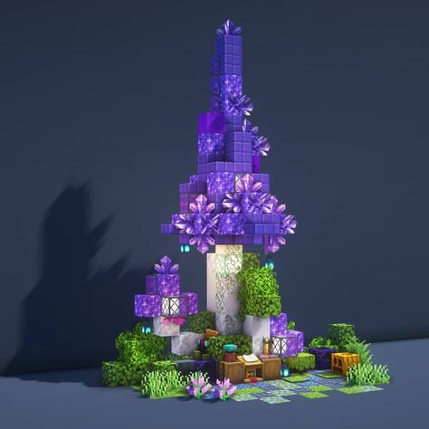 @SixerFTW on Instagram: “Brewing station idea - Fantasy Crystal Mushroom Become my patreon and get to download schematic of my…” Fantasy Crystal, Cottagecore Minecraft, Cottagecore Forest, Crystal Mushroom, Cute Minecraft Houses, Dark House, Minecraft House Designs, New Fantasy, Mushroom House