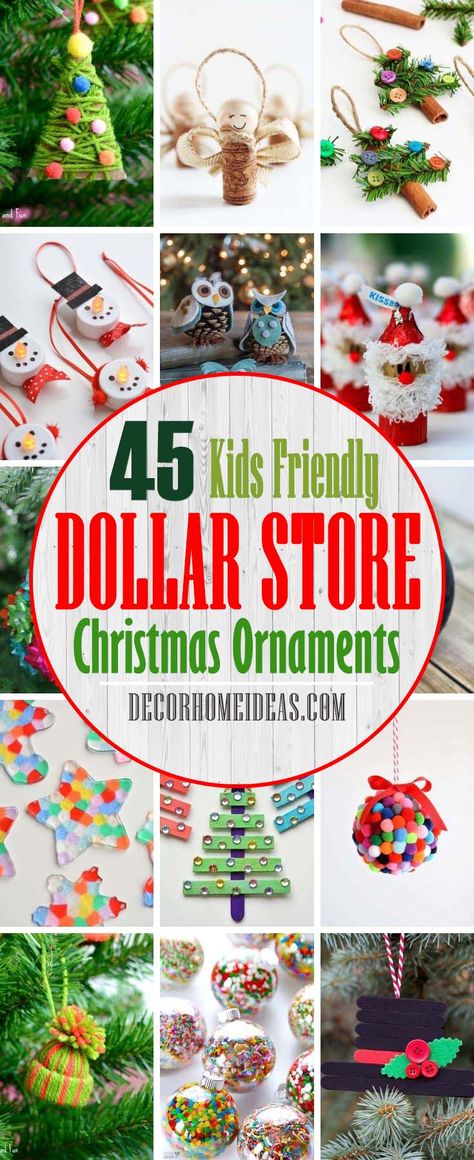 Best Dollar Store Christmas Ornaments To Do With Kids Diy Christmas Ornament Gift Ideas, Homemade Kid Christmas Ornaments, Dollar Tree Diy Ornaments Christmas, Kindergarten Christmas Crafts Ornament, Easy Christmas Ornaments For Kids Simple, Easy Christmas Ornaments To Make Kids, Plastic Mesh Christmas Ornaments, Christian Ornaments For Kids To Make, Sibling Christmas Ornaments Diy