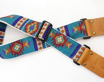 Guitar Strap Diy, Beaded Guitar Strap, Beaded Guitar, Guitar Straps, Native American Beading, Bead Kits, Guitar Strap, Bead Work, Lanyard