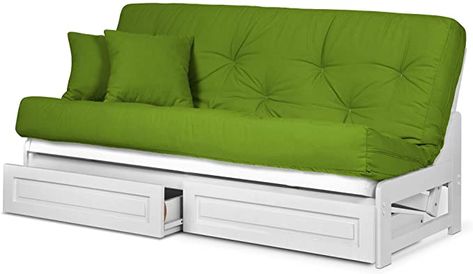 Futon With Storage, Wood Futon, Wood Futon Frame, Queen Size Futon, White Futon, Best Sleeper Sofa, Rv Furniture, Futon Frames, Sofa Bed Frame