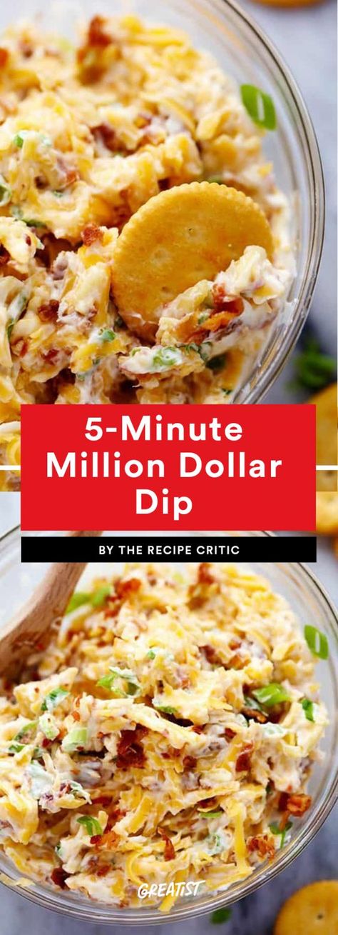 5 Minute Million Dollar Dip Recipe, 5 Minute Million Dollar Dip, Dips To Eat With Crackers, Microwave Dip Recipes, Millionaire Recipes, Dip With Crackers, Million Dollar Dip Recipe, Dips Easy, Garlic Dip Recipes