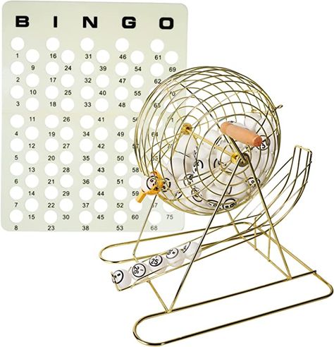 Amazon.com: GSE Bingo Cage, Bingo Game Set with Cage and Balls, Large Brass Bingo Wheel, 1.5-Inch Ping Pong Style Bingo Balls, Plastic Master Board (Metal Base Cage Set) : Toys & Games Bingo Cage, Bingo Balls, Master Board, Game Night, Ping Pong, Bingo, Sports