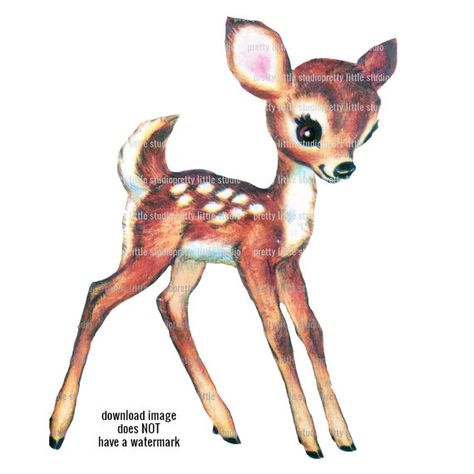 Digital Vintage Image Clipart Woodland Deer CU by PLSVintageShop Deer Illustration, Deer Tattoo, Woodland Deer, Vintage Deer, Baby Deer, Vintage Greeting Cards, Watercolor Animals, Christmas Images, Vintage Images