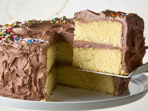 My Best Yellow Cake Recipe (So Moist & Fluffy) | The Kitchn Homemade Yellow Cake, Yellow Cake Recipe, Shugary Sweets, Waffle Cookies, Fudge Frosting, Box Cake Mix, Baked Goodies, Baking Mixes, Grand Central