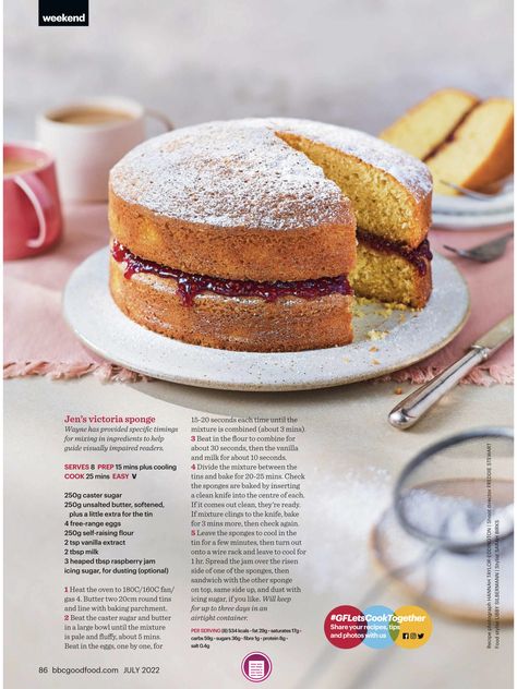 Cottagecore Baking, British Baking Show Recipes, High Tea Food, Dessert Book, Victoria Sponge Cake, Cake Frosting Recipe, Basic Cake, Vanilla Cake Recipe, Victoria Sponge