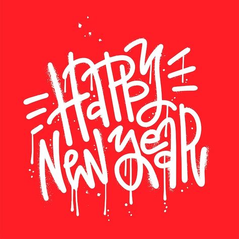 Premium Vector | Happy new year sprayed holiday lettering tag expressive urban graffiti with overspray in white over Holiday Lettering, Holiday Cups, Urban Graffiti, Anatomy Study, Vector Photo, Premium Vector, Graphic Resources, Happy New, Happy New Year