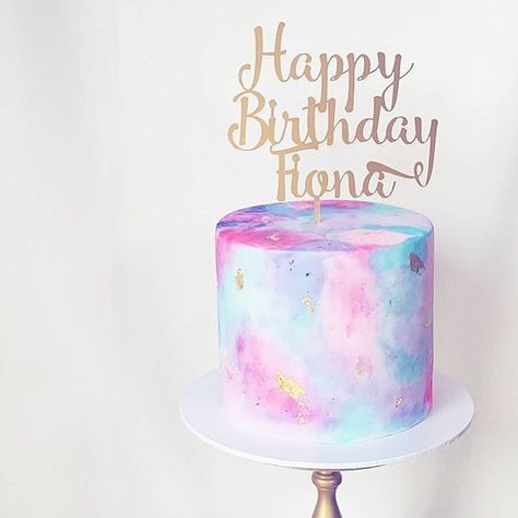 Watercolour perfection by @frostedbynicci with our custom gold mirror cake topper 💛💙💜💗 #glisteningoccasions #cake #cakes #caketopper… Mirror Cake, Watercolor Cake, Cake Pop Recipe, 18th Birthday Cake, Painted Cakes, Cute Birthday Cakes, Colorful Cakes, Bday Cake, Drip Cakes