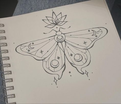 Witchy Sketch Ideas, Cute Witchy Drawings, Mystical Drawing Ideas, Moth Drawing Easy, Easy Witchy Drawings, Witchy Doodles Simple, Moth Drawing Simple, Witchy Drawings Simple, Moth Doodle