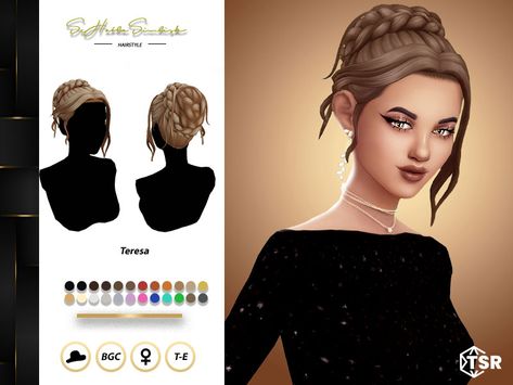 Sims 4 Hair Updo Cc, Sims 4 Ponytail Cc Maxis Match, Sims 4 Womens Hair, Sims 4 Cc Updo Hair, Sims 4 Updo Hair Cc, Sims 4 Guide, Feminine Hair, Ts4 Hair, Sims Download