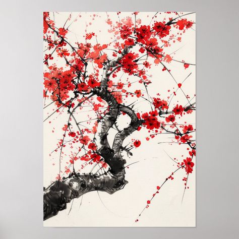 Serene Cherry Blossom Tree Chinese Ink Painting Po Japanese Cherry Blossom Trees, Library Window, Chinese Ink Painting, Cherry Blossom Trees, Chinese Ink, Blossom Tree, Japanese Cherry Blossom, Cherry Blossom Tree, Window Painting