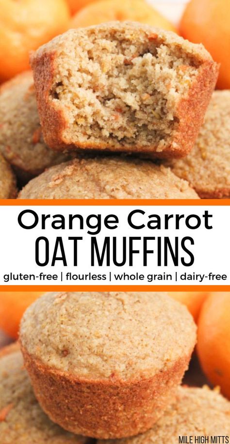 Carrot Oat Muffins, Dairy Free Muffins, Glutenfri Baking, Dairy Free Bread, Oat Flour Recipes, Dairy Free Snacks, Gf Baking, Dairy Free Breakfasts, Oat Muffins