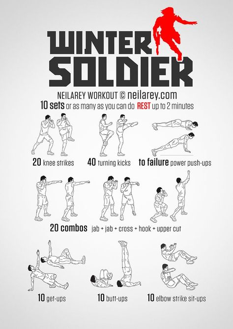 Superhero workouts Soldier Workout, Hero Workouts, Superhero Workout, Trening Sztuk Walki, Pencak Silat, Trening Fitness, The Winter Soldier, Martial Arts Workout, At Home Workout Plan