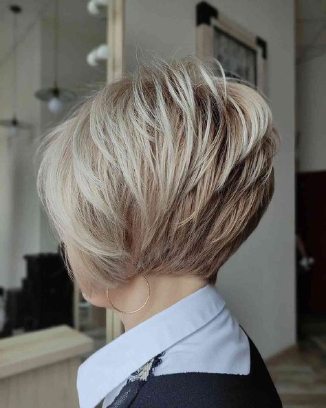 19 Low-Maintenance Pixie Bob Haircut Ideas for Women of All Ages Short Inverted Bob Hairstyles, Stacked Inverted Bob Haircuts, Short Inverted Bob Haircuts, Short Stacked Wedge Haircut, Inverted Bobs, Short Stacked Bob, Stacked Bob Haircuts, Short Angled Bobs, Short Stacked Bob Haircuts