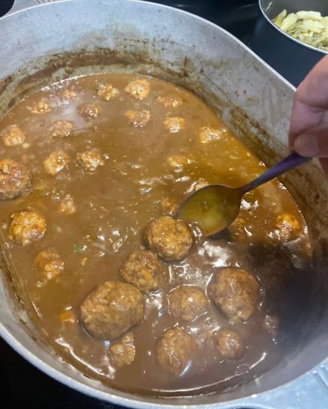 Authentic Cajun Recipes and Southern Recipes also lagniappe | Cajun meatball stew (fricassee) | Facebook Cajun Meatball Stew Recipe, Cajun Meatballs, Meatball Stew Recipe, Authentic Cajun Recipes, Cajun Recipes Authentic, Season Salt, Meatball Stew, Louisiana Recipes, Seasoned Salt