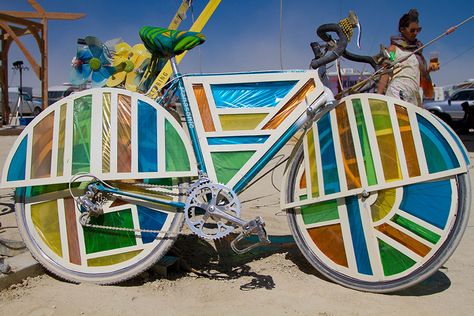 The Bikes of Burning Man | Teton Gravity Research Burning Man Bike, Low Rider Bike Bicycles, Bike Parade, Bike Decorations, Tweed Ride, Bicycle Mechanics, Sparkle Pony, Fur Leg Warmers, Biking Diy