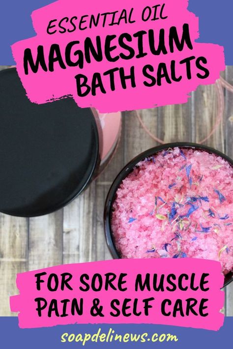 Magnesium Bath Soak Recipe, Magnesium Flakes Bath Soak, Magnesium Recipes, Bath Salt Recipe, Homemade Bath Salts Recipe, Natural Magnesium, Lotion Diy, Magnesium Bath Salts, Diy Beauty Gifts