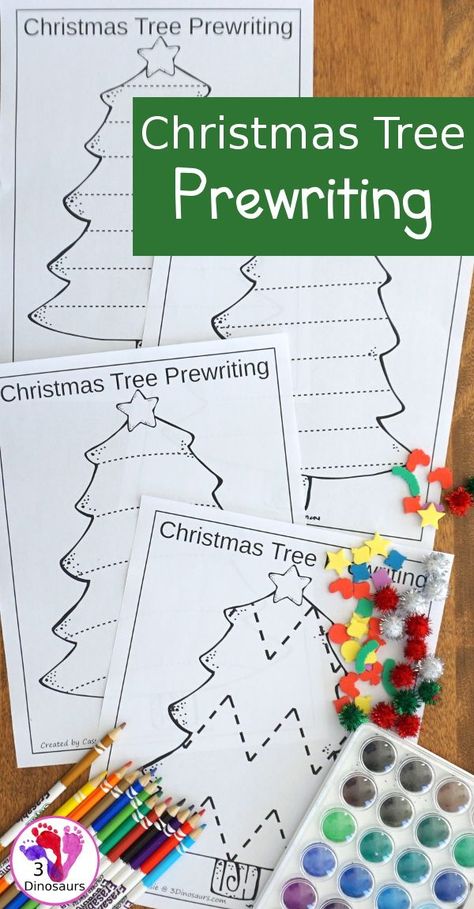 Christmas Tree Theme, 3 Dinosaurs, December Activities, Tree Theme, Pre Writing Activities, Christmas Worksheets, Abc Coloring, Writing Blog, Christmas Light Ornament