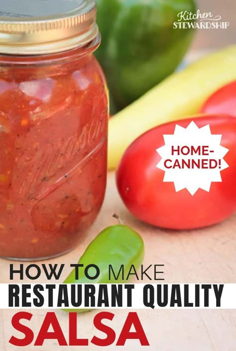 Easy Restaurant Style Canned Salsa Recipe Mexican Restaurant Salsa, Canned Salsa, Canned Salsa Recipes, Restaurant Salsa, Best Salsa Recipe, Salsa Canning Recipes, Best Salsa, Restaurant Style Salsa, Canning Salsa