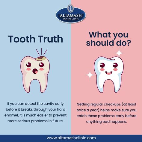 Getting regular checkups is always a better option if you want to prevent more serious problems in the future. Visit us at: https://www.altamashclinic.com/emergency-information/ #Altamashdentalclinic #dentalhealth #dentistry #cavity #checkup #dentist #health #teeth #oralhealth #dentalcare #smile #dentalhygiene Dental Assistant Study, Dental Quotes, Dental Advertising, Dental Social Media, Dental Posts, Dental Tips, Remedies For Tooth Ache, Dental Aesthetics, Dental Videos