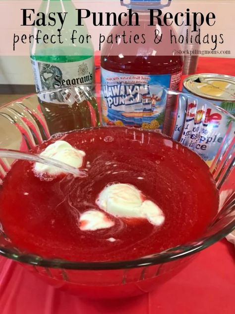 Red Punch Recipes, Easy Punch Recipe, Rainbow Chard Recipes, Brunch Punch, Cranberry Punch, Sherbet Punch, Alcoholic Punch Recipes, Red Punch, Easy Punch Recipes