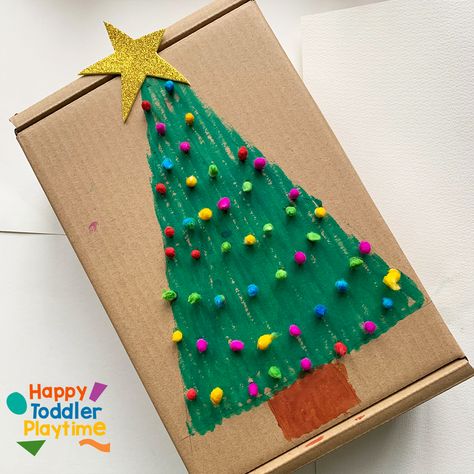 December Preschool, Cardboard Christmas Tree, Paint Sticks, Colour Matching, Dot Markers, Christmas Tree Crafts, Preschool Christmas, Painted Sticks, Toddler Christmas