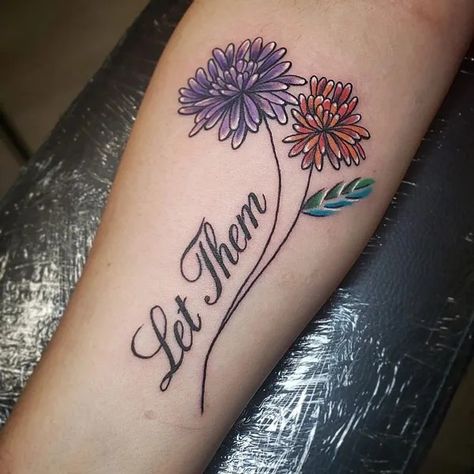 Tattoo Ideas With Flowers, Let Them Tattoo Ideas, Let Them Tattoo, Tattoo With Flowers, Create A Tattoo, Cursive Tattoos, Omerta Tattoo, Bicep Tattoo, Heart Tattoo Designs