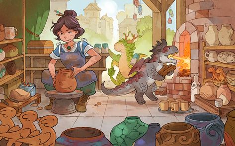 Love Pottery, Dragon Crafts, Shop Name, Fantasy Creatures Art, Cute Dragons, Modern Fantasy, Witch Art, Fantasy Dragon, Game Ui