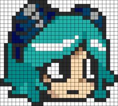 Ramona Flowers - Scott Pilgrim Ramona Flowers Perler Beads, Scott Pilgrim Vs The World Perler Beads, Plant Perler Bead Patterns, Scott Pilgrim Perler Beads, Crochet Pixel Grid Pattern, Kandi Perler Pattern, Perler Bead Characters, Perler Bead Art Ideas, Piranha Plant