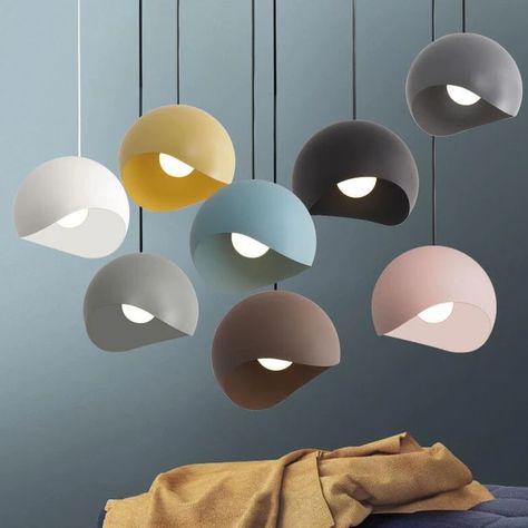 Modern Macaron Magic Bean Metal 1-Light Pendant Light – BulbSquare Simple Pendant Light, Magic Bean, Ball Pendant Lighting, Bulb Pendant Light, Modern Pendant Lamps, Modern Lamp Shades, White Pendant Light, Metal Pendant Light, Kitchen Pendants