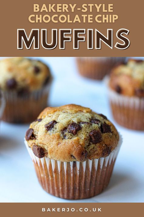 Moist Choc Chip Muffins, Vanilla Choc Chip Muffins, Choc Chip Muffins Recipe, Moist Chocolate Chip Muffins, Homemade Chocolate Chip Muffins, Banana Choc Chip Muffins, Homemade Muffins Recipe, Raspberry And White Chocolate Muffins, Choc Chip Muffins