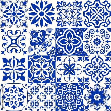 Portuguese Tiles Wallpaper, Azulejos Tiles Goa, Portuguese Blue Tiles, Blue Portuguese Tile, Spanish Ceramic Tiles, Italian Mosaic Tiles, Portuguese Tile Pattern, Greek Tile Pattern Blue And White, Portugal Tiles Pattern