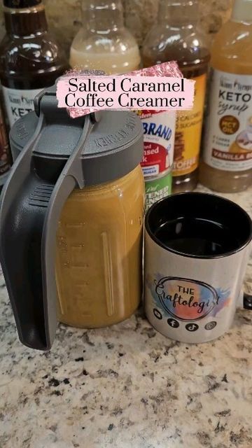 Salted Caramel Coffee Creamer Recipe, La Lechera Coffee Creamer, No Creamer Coffee Ideas, Homemade Salted Caramel Coffee Creamer, Craftologist Coffee Creamer, The Craftologist, Salted Caramel Creamer, Salted Caramel Coffee Creamer, Caramel Coffee Creamer Recipe