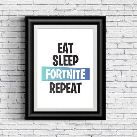 Eat Sleep Fortnite Repeat Print Poster Fortnite Bedroom, Fortnite Room, Boys Room Diy, Minimalist Kids Room, Gamer Bedroom, Repeat Prints, Boys Bedroom Decor, Gamer Room, Boys Bedrooms