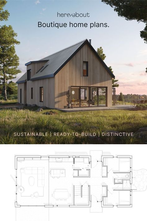 We're here to make the process of building a home easier and more fun. 🏡 Our ready-to-build plans are designed for a new generation of homeowners who seek quality over quantity, thoughtfully designed spaces, and sustainable methods. Shop the blueprints today, starting at only $329. Plan Interior Design, Bespoke Home, 3d Floor Plans, Small Cottage Homes, Barn Style House Plans, Modern Barn House, Painted Floor, Building A Home, Passive House