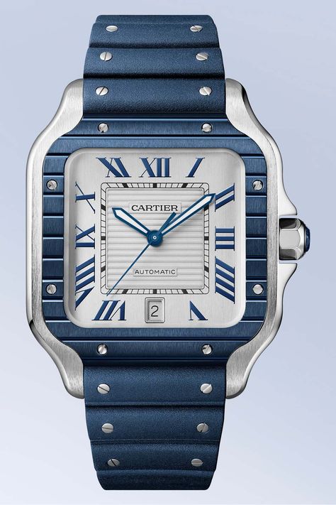 Tiffany Watches, New Mens Fashion Trends, Cartier Watches Mens, Monochrome Watches, Mens Fashion Watches, Cartier Santos, Cartier Watch, Waterproof Watch, Mechanical Movement