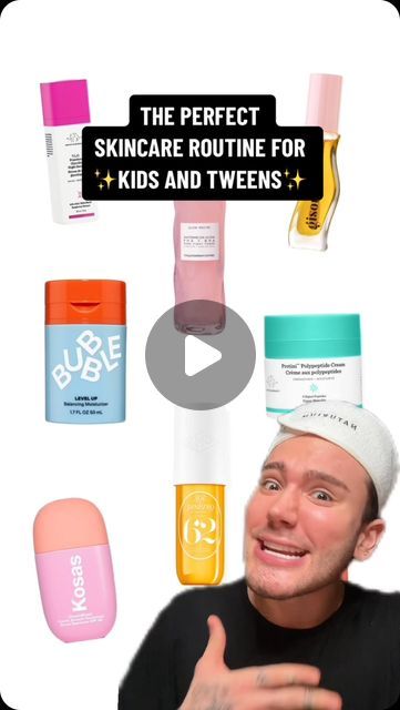 Matt Randon 🧩 on Instagram: "THE PERFECT SKINCARE ROUTINE FOR KIDS!😱 (follow for more!💗)  #skincarecommunity #skincarejunkie #skincareaddict #skincarelover #skincareroutines #skincareobsessed #skincarereview #preppy #preppystyle" Preteen Skin Care Routine, Skin Care For 10 Year Girl, Yes And No Skincare For Kids, Preppy Skincare Routine Tiktok, Matt Randon Skincare, Glow Recipe For Kids, Sephora Skin Care Routine, Kids Skin Care Routine, Skincare Routine For Kids