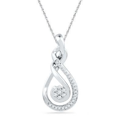 1/10 CT. T.W. Diamond Infinity with Cluster Pendant in Sterling Silver Zales Jewelry, Gold Pearl Jewelry, Simple Silver Jewelry, Necklace Chain Types, Diamond Pendants Designs, Wedding Ring Necklaces, Infinity Pendant, Diamond Pendants, Pendant Diamond