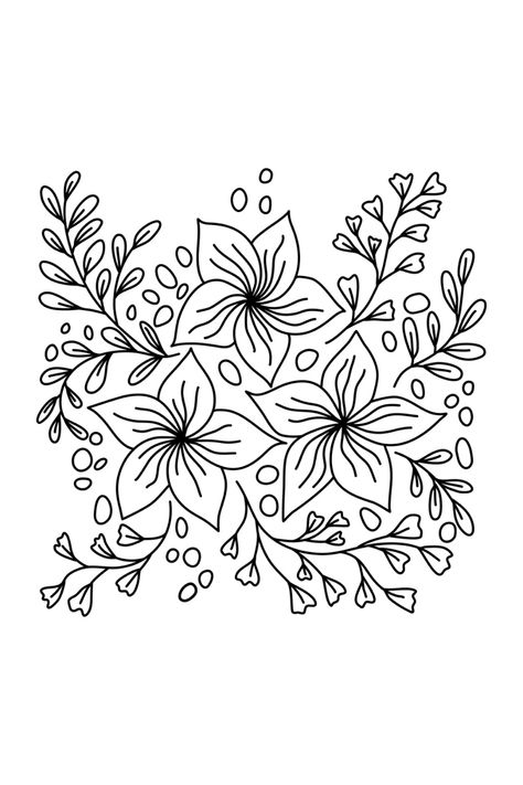 Doodles Easy Aesthetic, Simple Illustration Art, Doodle Art Name, Flowers Doodle, Doodles Easy, Flowers Composition, Flower Stencils, Abstract Art Projects, Hand Doodles