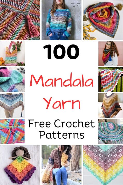 100 Free Crochet Patterns in Lion Brand Mandala - Make It Crochet Crochet Mandala Yarn Pattern, Crochet With Mandala Yarn, Lion Brand Mandala Yarn Patterns Crochet Blanket, Self Striping Yarn Patterns Crochet Free, Mandala Bonus Bundle Yarn Crochet Patterns, Lion Brand Mandala Yarn Patterns Crochet, Lionbrand Mandala Yarn Patterns, Mandala Yarn Crochet Patterns, Lion Brand Mandala Yarn Patterns