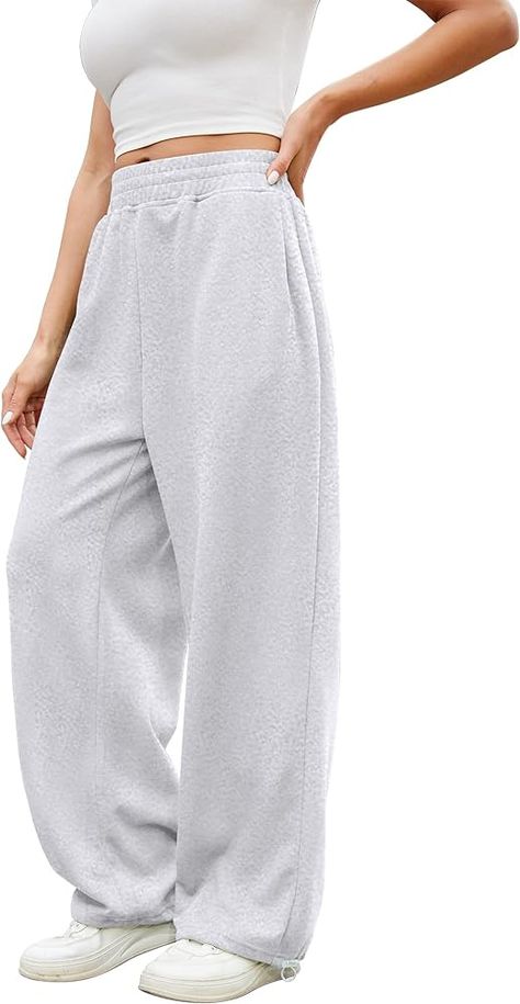 Amazon.com: Women Baggy Sweatpants Casual Wide Leg Drawstring Athletic Fit Lounge Joggers Pants Trousers with Pockets Grey : Clothing, Shoes & Jewelry Grey Clothing, Baggy Sweatpants, Grey Sweats, Baggy Trousers, Joggers Pants, Fitted Joggers, Baggy Pant, Streetwear Men Outfits, Dream Board