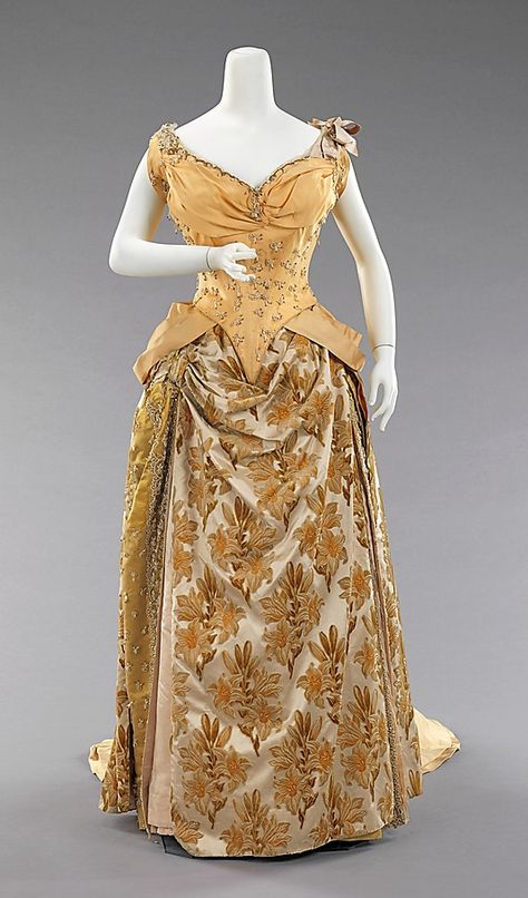 Charles Frederick Worth, Historical Gowns, House Of Worth, Old Dress, 1880s Fashion, 1800s Fashion, Bustle Dress, 19th Century Fashion, Old Dresses