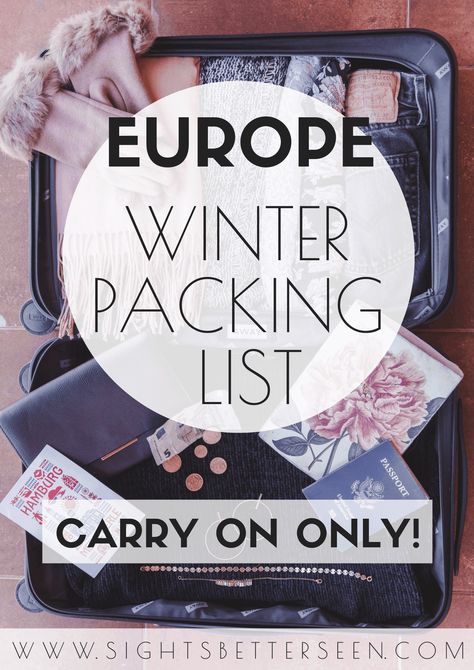 A winter packing list for longterm travel in Europe for January, February, and March. This will help women choose the best outfits and items for cold weather travel! Packing For Italy In February, Cold Weather Packing List For Women, Portugal In March Outfits, Winter Europe Packing List, Europe In February Outfits, Winter Packing List Cold Weather Travel, Italy In January Outfits, Winter Clothes Women Cold Weather, Portugal Packing List