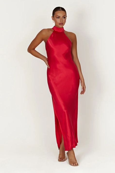 Maxi Dresses & Long Dresses - Shop Online Page 10 | MESHKI AU Uzun Boy, Red Halter Dress, Wedding Guest Accessories, Dress With Split, Statement Accessories, Beige Dresses, Basic Dress, Hoco Dresses, Brides And Bridesmaids