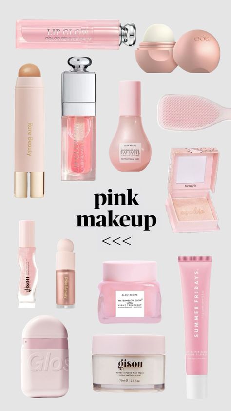 preppy products, pink products, glow recipe, dior, gisou, rare beauty, glossier, sephora, ulta, makeup Preppy Makeup Brands, Sephora Makeup Aesthetic, Preppy Skincare And Makeup, Makeup Wishlist Ideas, What To Buy At Sephora, Makeup And Skincare Aesthetic, Preppy Makeup Products, Glossier Sephora, Sephora Stuff