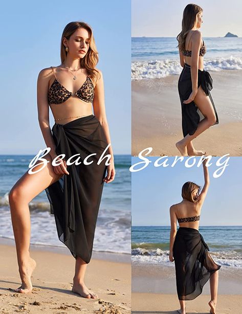 Ekouaer Coverup for Women Chiffon Long Beach Sarong Wrap Skirt Sexy Bikini Sheer Bathing Suit Dress : Amazon.ca: Clothing, Shoes & Accessories Tie Wrap Skirt, Mexico Outfits, Beach Wrap Skirt, Trendy Mom Outfits, Swimsuit Coverups, Outfits For Mexico, Dress Amazon, Bathing Suit Dress, Sarong Wrap