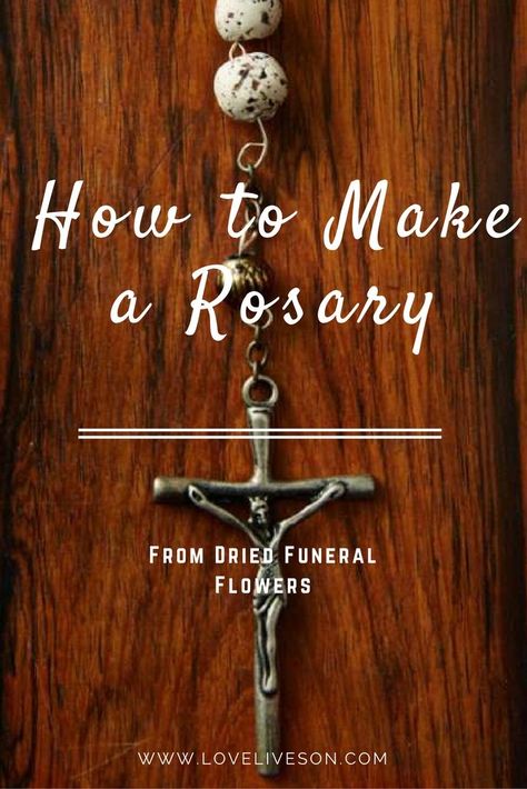 Learn how to make a rosary by watching the BEST VIDEO. Make your own beads from funeral flowers, or use other beautiful beads.  Make a special rosary today! #loveliveson Making A Rosary, How To Make A Rosary, Acts Retreat, Aesthetic Origami, Diy Rosary Necklace, Make A Rosary, Rosary Ideas, Diy Rosary, Flower Rosary