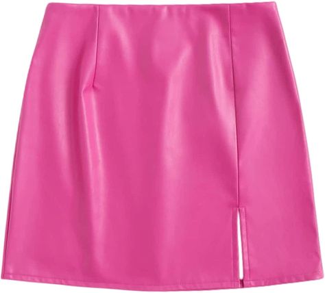 Pink Leather Skirt, Wardrobe Images, White Cowgirl Boots, Mini Skirt Fashion, Pu Leather Skirt, Barbie Costume, Pretty Shorts, Black Leather Skirts, Faux Leather Skirt