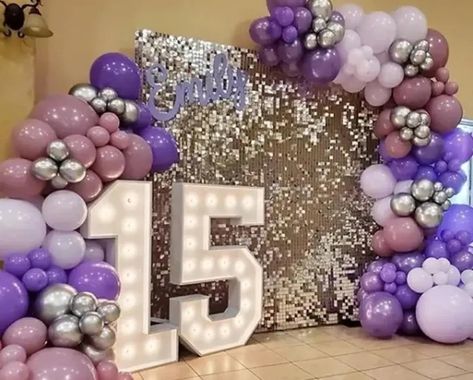 Quinceñera Decoration Ideas Purple, Lavender Quinceanera Ideas Sweet 15, Purple Quince Dessert Table, 15 Centerpieces Ideas Butterfly, 15 Birthday Ideas Decorations Purple, Purple Party Ideas Birthday, Purple Quinceanera Decor, Lilac And Gold Quinceanera Decorations, 15 Purple Decorations